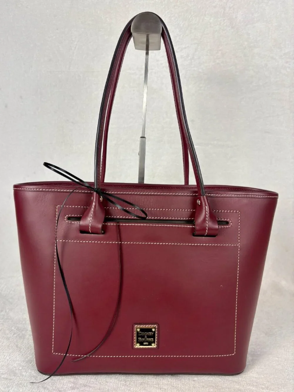 Dooney & Bourke Beacon Collection Slip Tote in Matte Bordeaux Vacchetta Leather